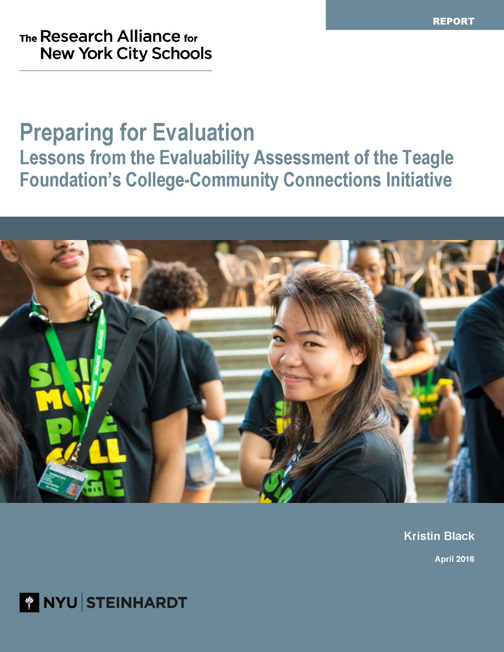 Preparing for Evaluation: Lessons from a Review of the College-Community Connections Initiative